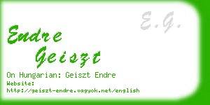 endre geiszt business card